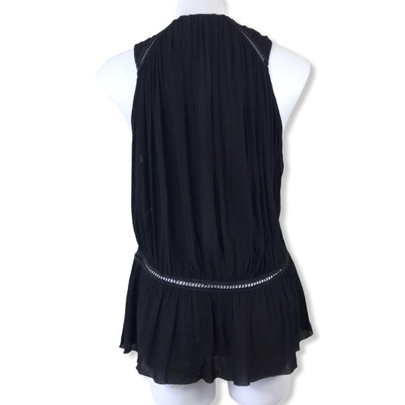 IRO Luce Romantic Ruched Grecian Peplum Tunic Crochet Sleeveless Blouse Top XS - Picture 6 of 16